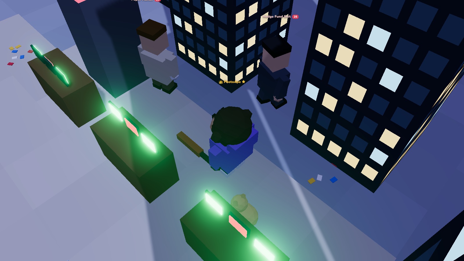 Wall Street at night in 3D